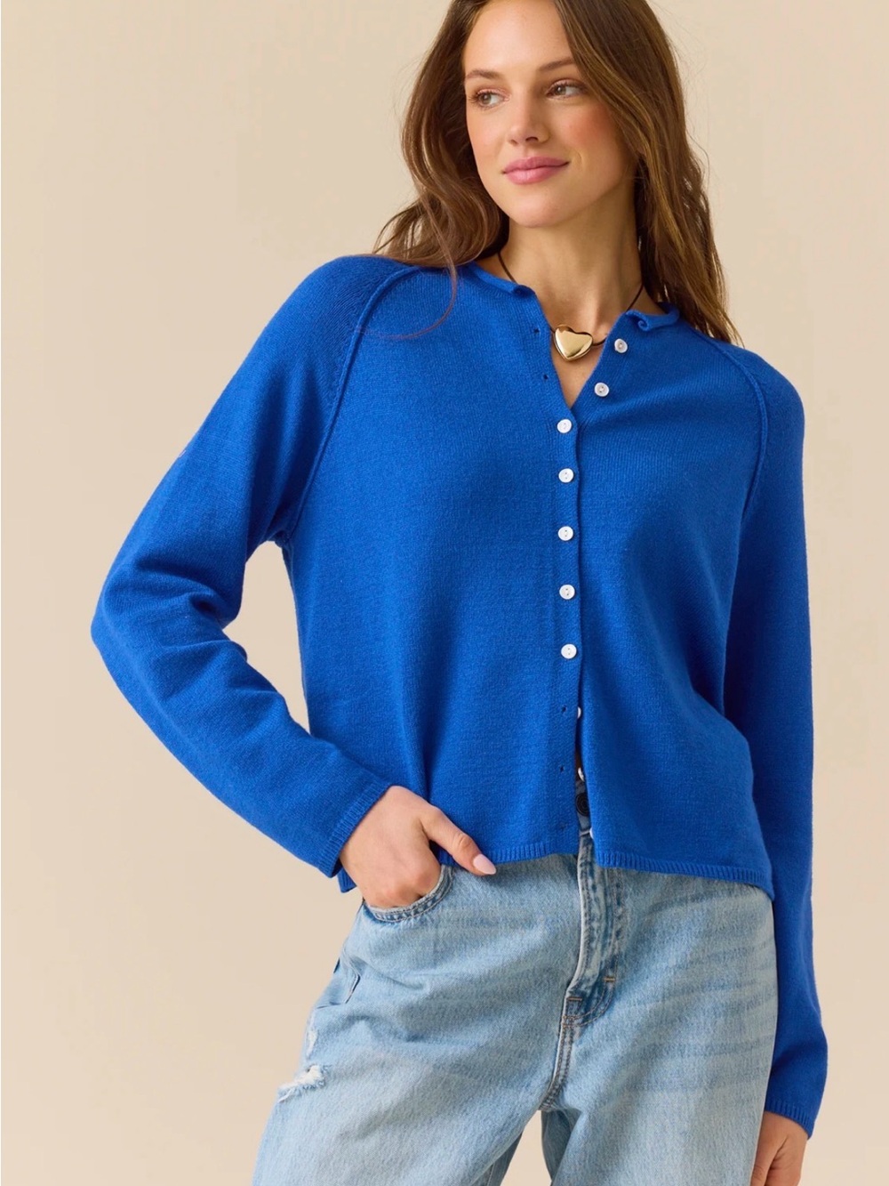 Altar'd State Cobalt Blue Knit Cardigan